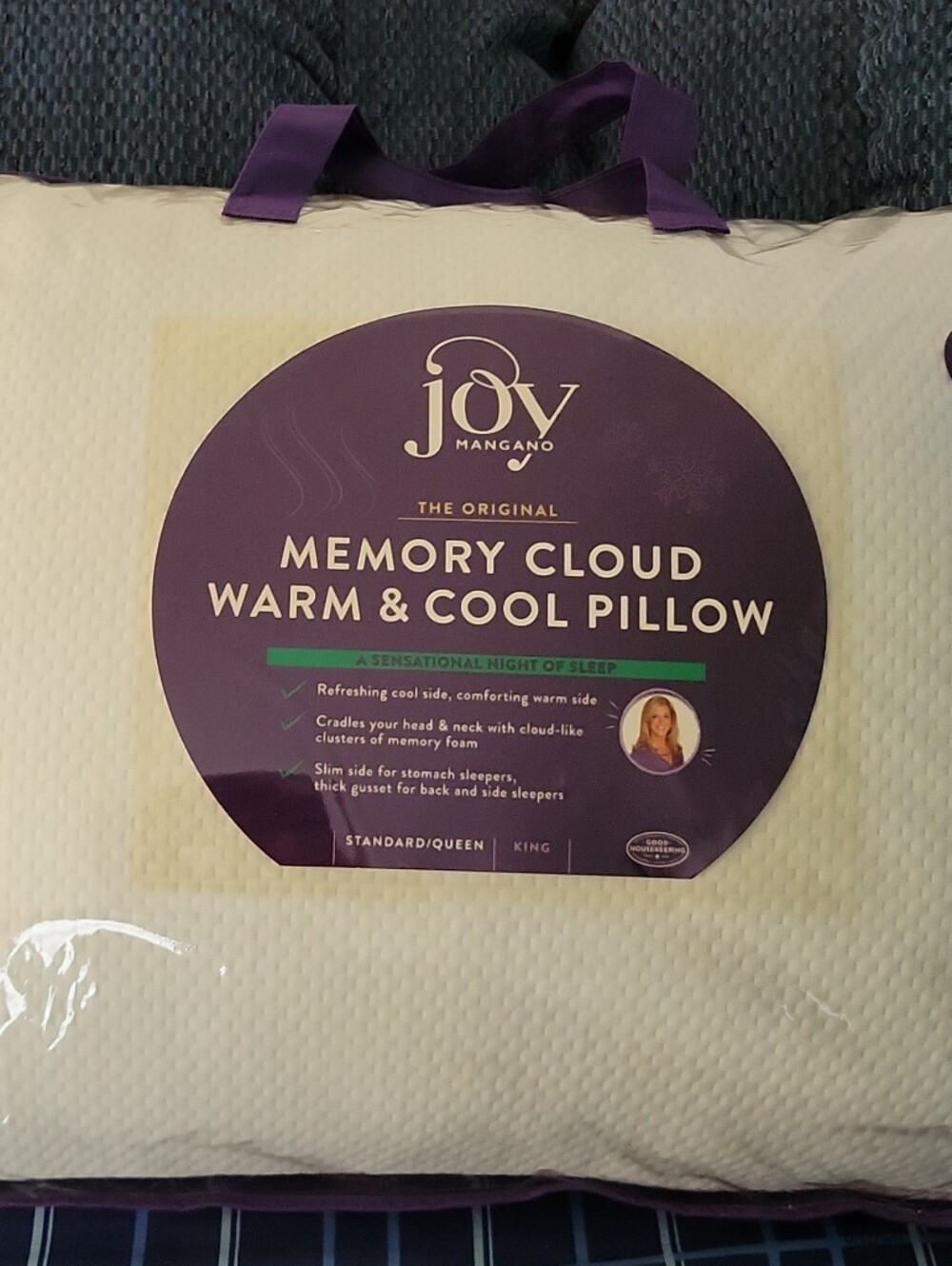 Joy Mangano Memory Cloud Warm & Cool Pillow New In Package